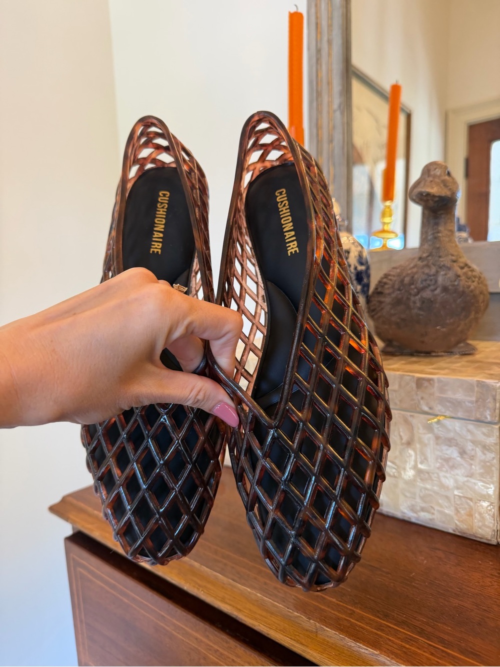 Brown Woven Slip-On Loafers